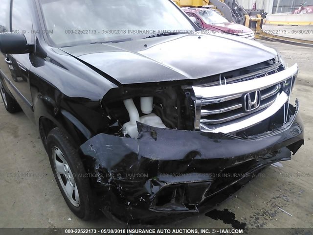 5FNYF4H20EB025455 - 2014 HONDA PILOT LX BLACK photo 6