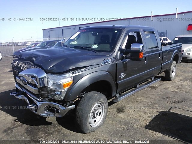 1FT8W3BT8GED23946 - 2016 FORD F350 SUPER DUTY GRAY photo 2