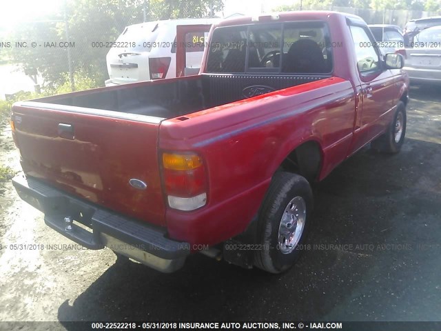 1FTYR10C7WUC70434 - 1998 FORD RANGER RED photo 4