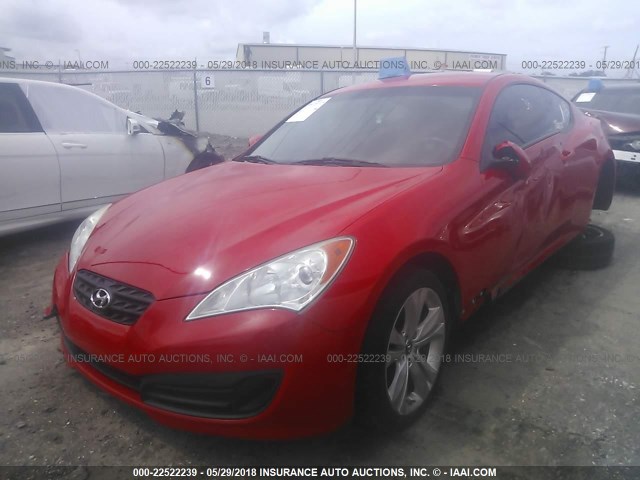 KMHHT6KD0CU078526 - 2012 HYUNDAI GENESIS COUPE 2.0T RED photo 2