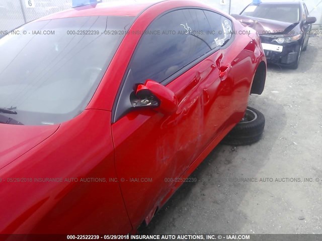 KMHHT6KD0CU078526 - 2012 HYUNDAI GENESIS COUPE 2.0T RED photo 6