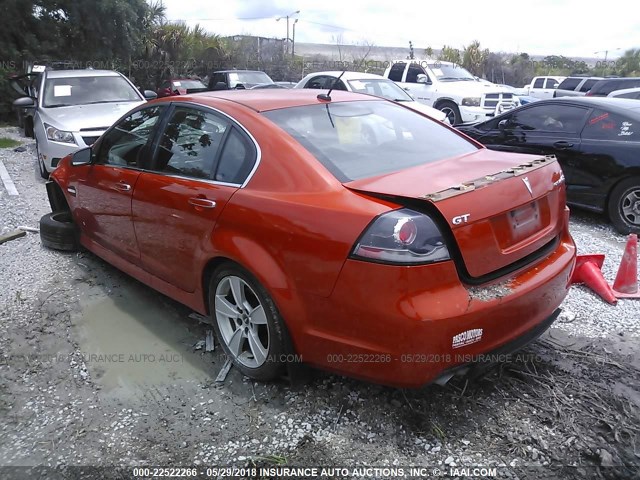 6G2EC57Y68L147043 - 2008 PONTIAC G8 GT ORANGE photo 3