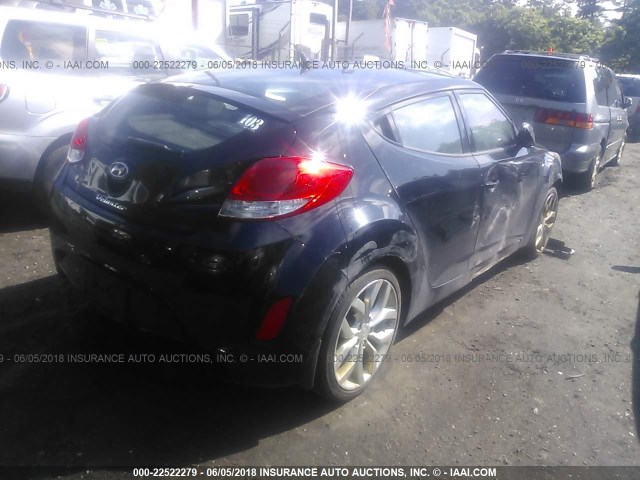 KMHTC6AD3DU147139 - 2013 HYUNDAI VELOSTER BLACK photo 4