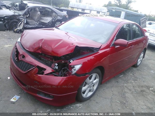 4T1BE46K77U065095 - 2007 TOYOTA CAMRY NEW GENERAT CE/LE/XLE/SE RED photo 2