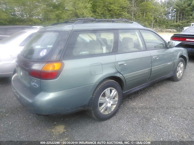 4S3BH815847620957 - 2004 SUBARU LEGACY OUTBACK H6 3.0 SPECIAL GREEN photo 4