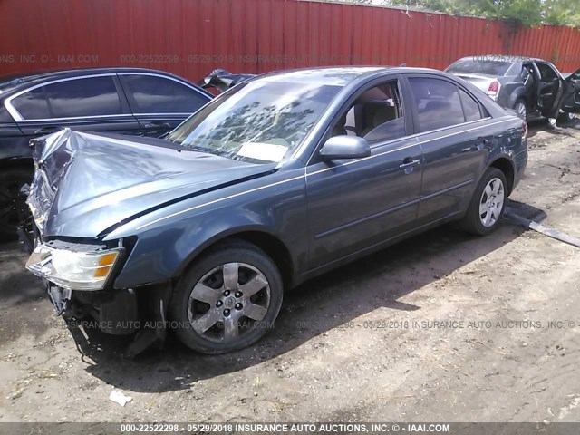 5NPET46C99H418515 - 2009 HYUNDAI SONATA GLS BLUE photo 2