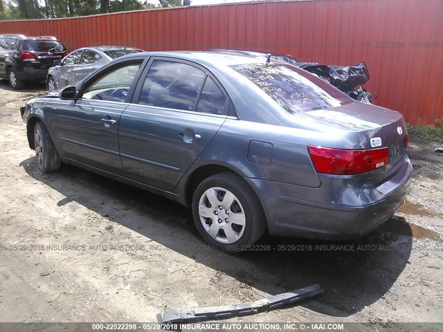 5NPET46C99H418515 - 2009 HYUNDAI SONATA GLS BLUE photo 3