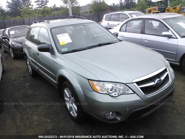 4S4BP61C097312870 - 2009 SUBARU OUTBACK 2.5I GREEN photo 1