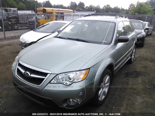 4S4BP61C097312870 - 2009 SUBARU OUTBACK 2.5I GREEN photo 2