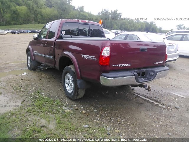 5TBBT44126S479501 - 2006 TOYOTA TUNDRA ACCESS CAB SR5 RED photo 3