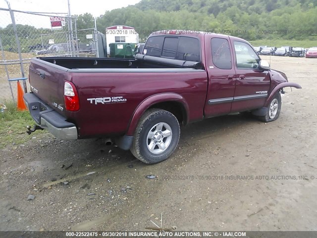 5TBBT44126S479501 - 2006 TOYOTA TUNDRA ACCESS CAB SR5 RED photo 4