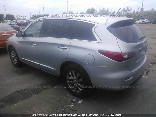 5N1AL0MN0DC302325 - 2013 INFINITI JX35 SILVER photo 3