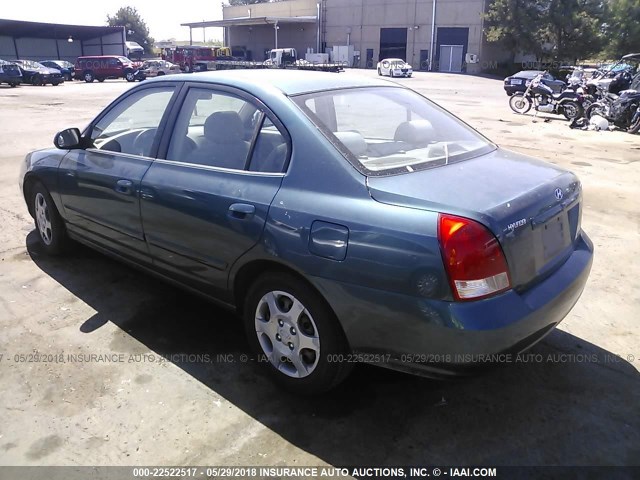 KMHDN45DX2U401245 - 2002 HYUNDAI ELANTRA GLS/GT BLUE photo 3