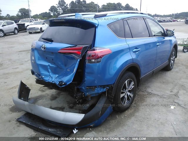 JTMWFREV7HD100117 - 2017 TOYOTA RAV4 XLE BLUE photo 4