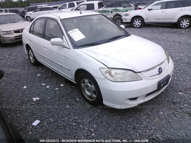 JHMES96675S014049 - 2005 HONDA CIVIC HYBRID WHITE photo 1