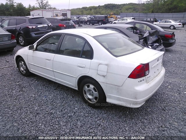 JHMES96675S014049 - 2005 HONDA CIVIC HYBRID WHITE photo 3