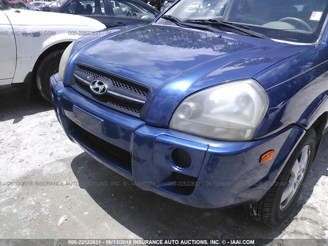 KM8JM12B96U373810 - 2006 HYUNDAI TUCSON GL BLUE photo 6