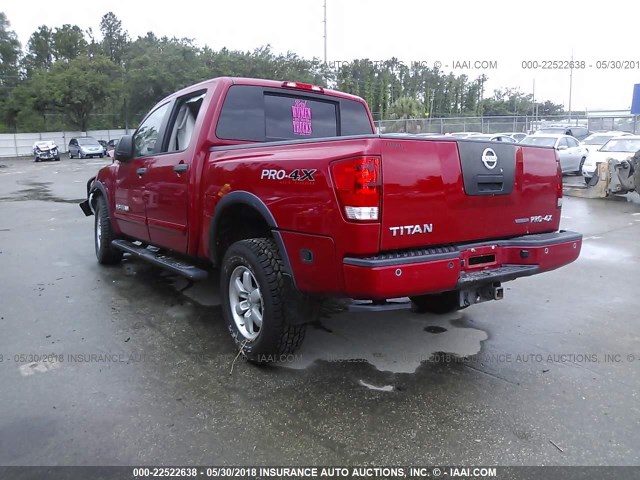 1N6BA0EC9BN317321 - 2011 NISSAN TITAN S/SV/SL/PRO-4X RED photo 3