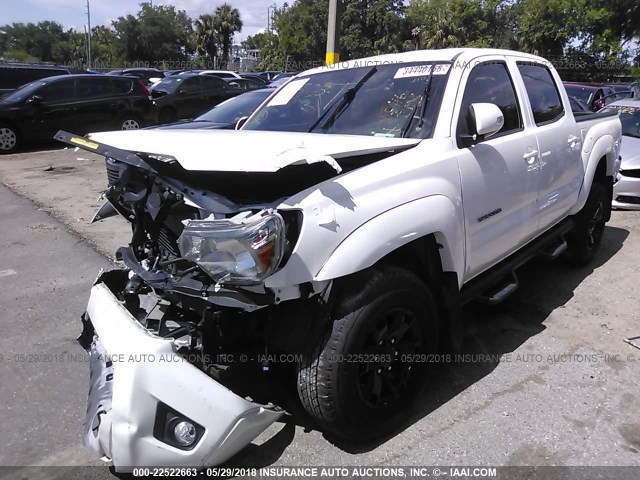 5TFJU4GN9EX057670 - 2014 TOYOTA TACOMA DOUBLE CAB PRERUNNER WHITE photo 2