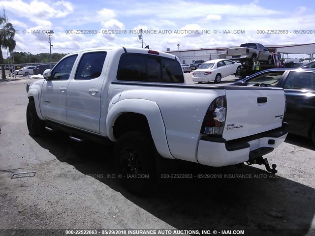 5TFJU4GN9EX057670 - 2014 TOYOTA TACOMA DOUBLE CAB PRERUNNER WHITE photo 3