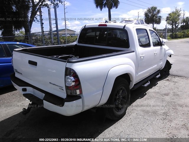 5TFJU4GN9EX057670 - 2014 TOYOTA TACOMA DOUBLE CAB PRERUNNER WHITE photo 4