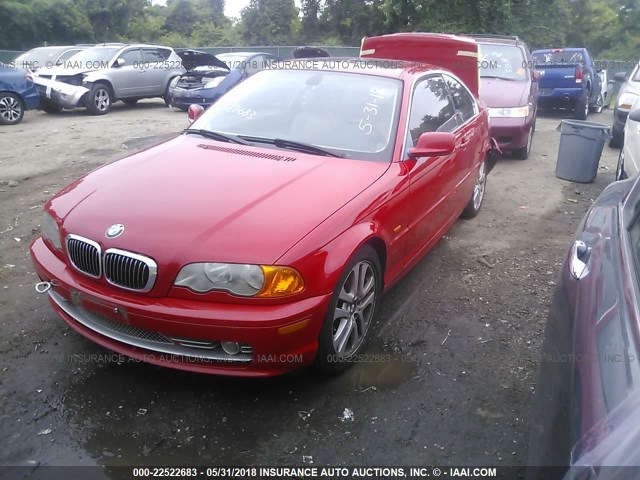 WBABN53422JU27373 - 2002 BMW 330 CI RED photo 2