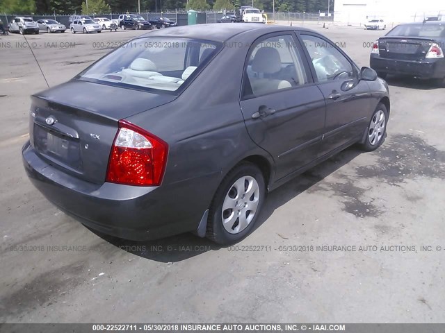 KNAFE121265290466 - 2006 KIA NEW SPECTRA LX/EX GRAY photo 4