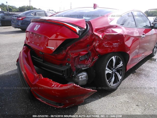 2HGFC3B98GH351308 - 2016 HONDA CIVIC TOURING RED photo 6