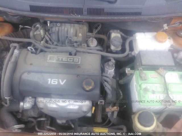 KL1TD56677B044013 - 2007 CHEVROLET AVEO LS ORANGE photo 10