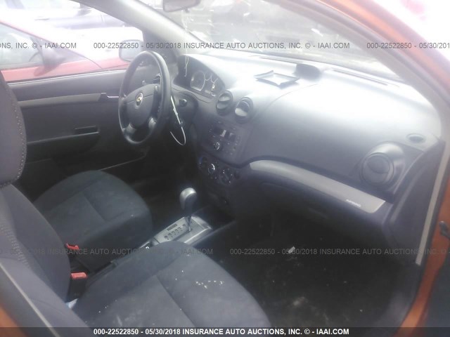 KL1TD56677B044013 - 2007 CHEVROLET AVEO LS ORANGE photo 5