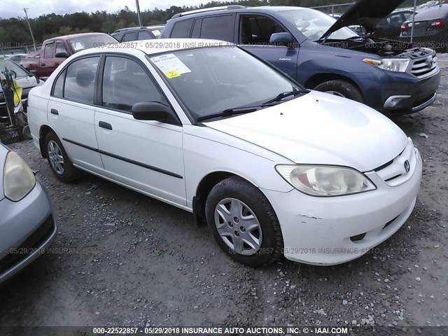 2HGES16304H618123 - 2004 HONDA CIVIC DX VP WHITE photo 1