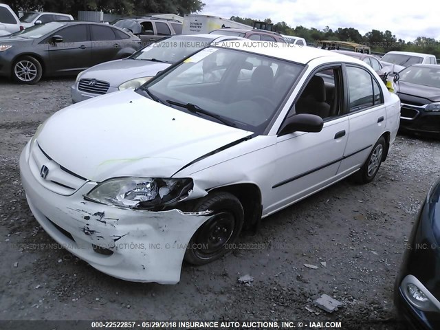 2HGES16304H618123 - 2004 HONDA CIVIC DX VP თეთრი ფოტო 2