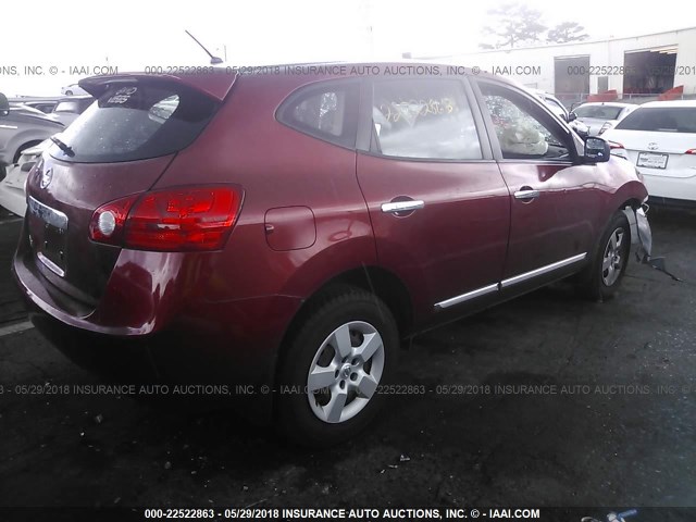 JN8AS5MT1DW021446 - 2013 NISSAN ROGUE S/SV RED photo 4