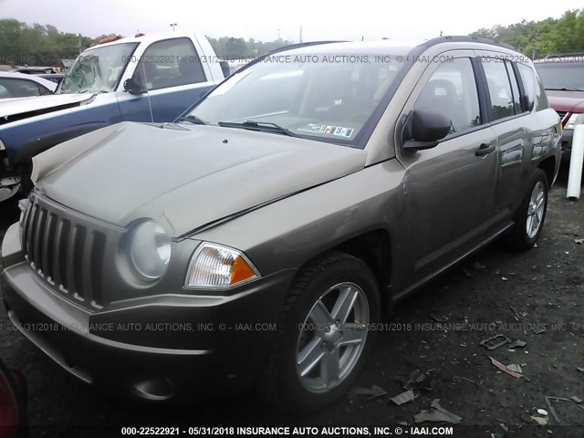 1J8FT47W97D212314 - 2007 JEEP COMPASS TAN photo 2