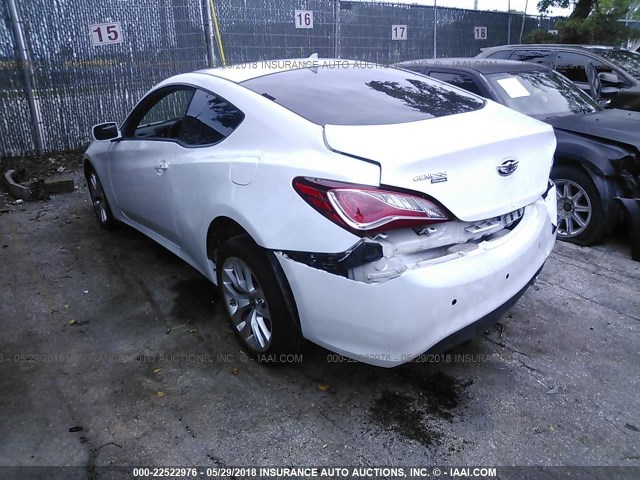 KMHHT6KDXEU121482 - 2014 HYUNDAI GENESIS COUPE 2.0T WHITE photo 3