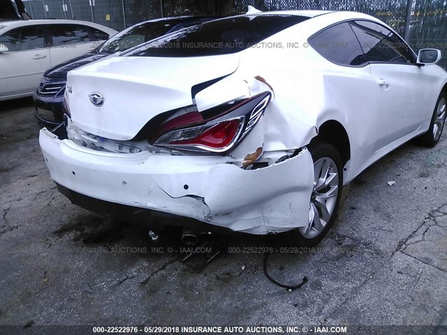 KMHHT6KDXEU121482 - 2014 HYUNDAI GENESIS COUPE 2.0T WHITE photo 6