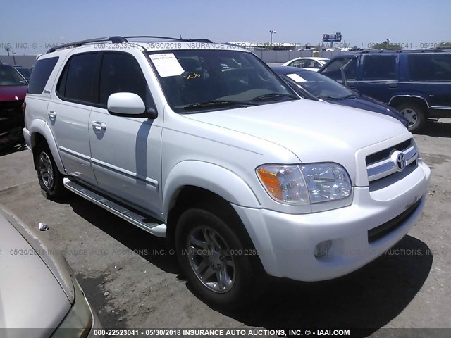 5TDBT48A55S254716 - 2005 TOYOTA SEQUOIA LIMITED WHITE photo 1