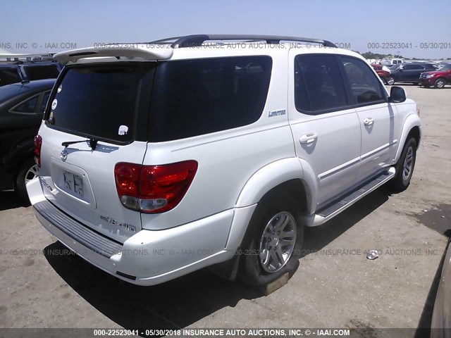 5TDBT48A55S254716 - 2005 TOYOTA SEQUOIA LIMITED WHITE photo 4