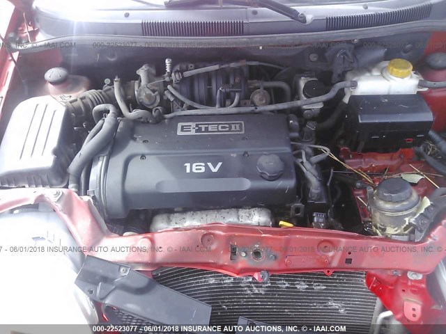 KL1TD626X5B301612 - 2005 CHEVROLET AVEO LS 红色 照片 10