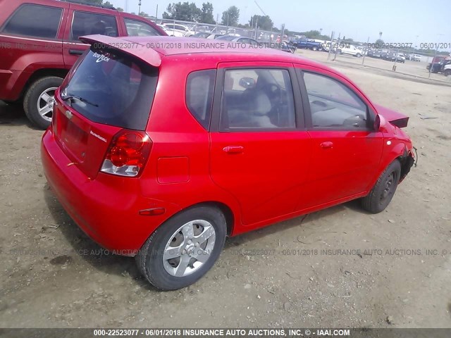 KL1TD626X5B301612 - 2005 CHEVROLET AVEO LS 红色 照片 4