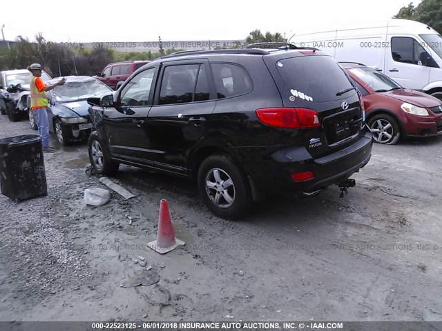 5NMSG13D87H122270 - 2007 HYUNDAI SANTA FE GLS BLACK photo 3