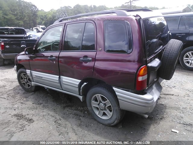 2CNBJ634426925748 - 2002 CHEVROLET TRACKER LT MAROON photo 3