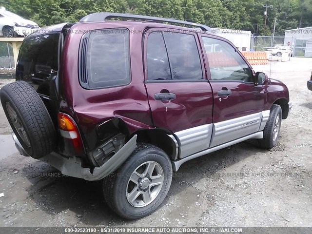 2CNBJ634426925748 - 2002 CHEVROLET TRACKER LT MAROON photo 4