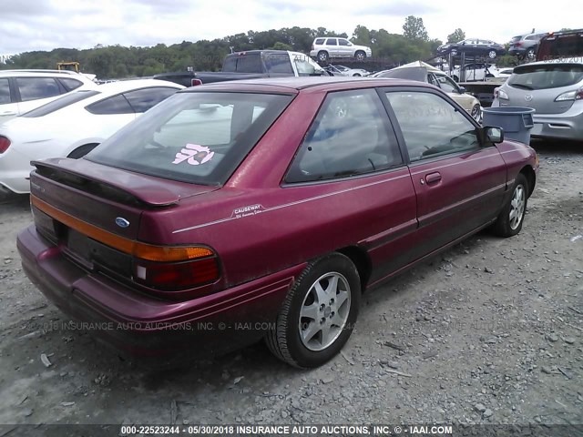 1FARP11J0RW250290 - 1994 FORD ESCORT LX/SPORT RED photo 4