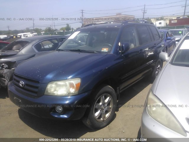 JTEEP21A650090519 - 2005 TOYOTA HIGHLANDER LIMITED BLUE photo 2