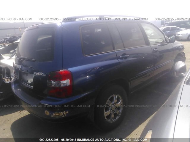 JTEEP21A650090519 - 2005 TOYOTA HIGHLANDER LIMITED BLUE photo 4