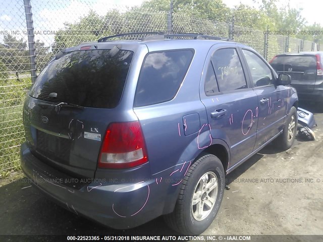 KNDJC733X55426525 - 2005 KIA SORENTO EX/LX BLUE photo 4