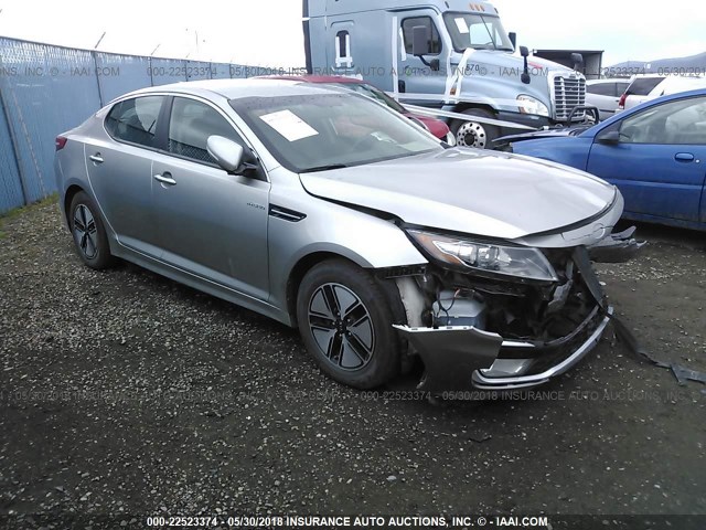 KNAGM4AD0D5046414 - 2013 KIA OPTIMA HYBRID SILVER photo 1