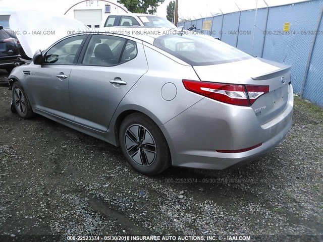 KNAGM4AD0D5046414 - 2013 KIA OPTIMA HYBRID SILVER photo 3