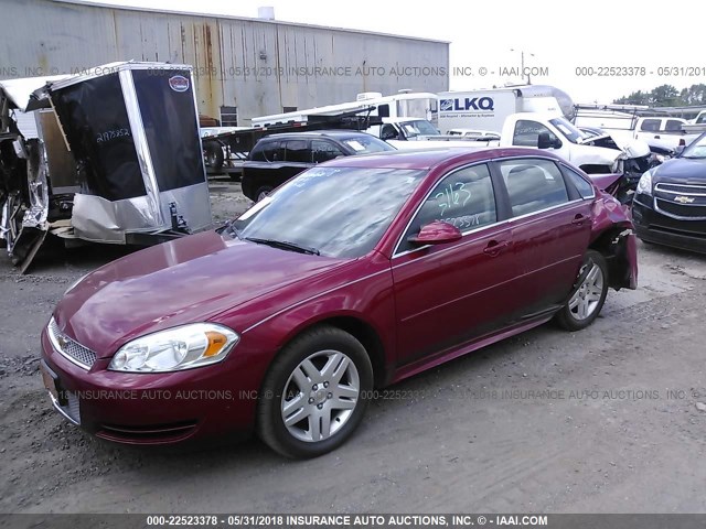 2G1WB5E31E1173163 - 2014 CHEVROLET IMPALA LIMITED LT RED photo 2